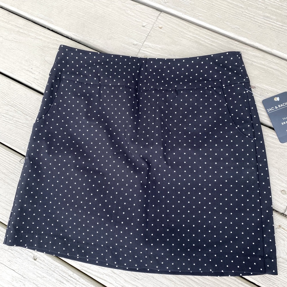 NWT Zac & Rachel - Woman’s black & white polka dot skort, Size: 8